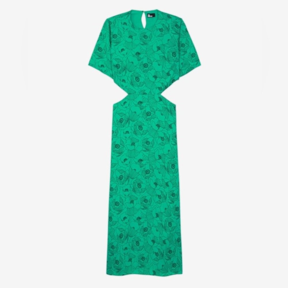 NEW THE KOOPLES small cut out short sleeve maxi dress